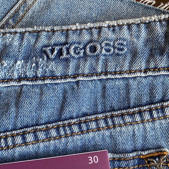 New Vigoss Jagger Women's Blue Medium Wash Classic Fit Distressed Jean Skirt W30 - Picture 7 of 11